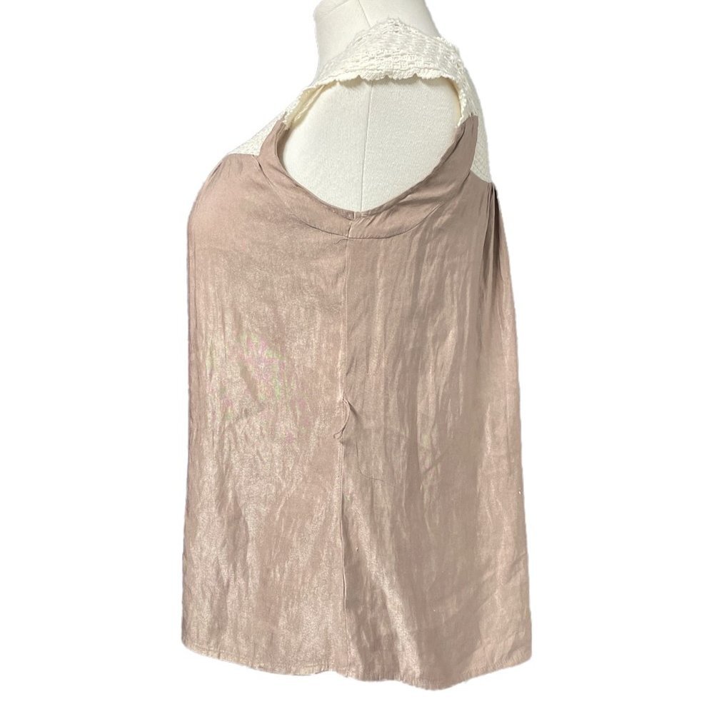 A.N.A Tunic Blouse Tan Size Large - Picture 3 of 15